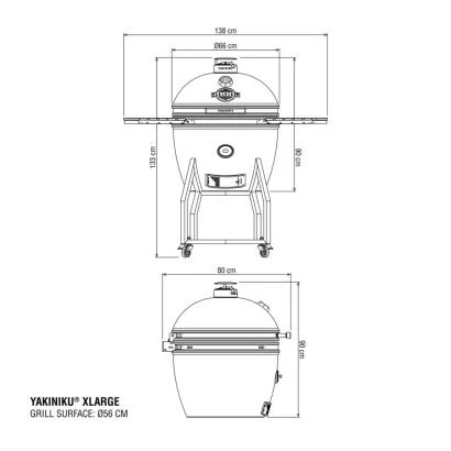 BBQ Kamado 22 Inch XL met Onderstel en Zijtafels Pro Set