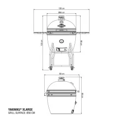 BBQ Kamado 22 Inch XL met Onderstel en Zijtafels Pro Set