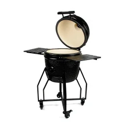 Yakiniku Medium Kamado (Black edition) Grill 16 inch met Onderstel & Zijtafels