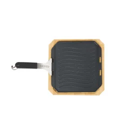 Pan Gietijzer Dubbelzijdig Gebruik met Beukenhout Serveerplank 33 cm