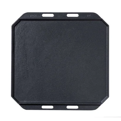 Pan Gietijzer Dubbelzijdig Gebruik met Beukenhout Serveerplank 33 cm