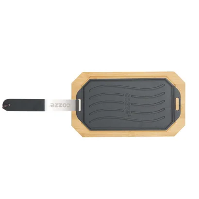 Pan Gietijzer Dubbelzijdig Gebruik met Beukenhout Serveerplank 16,5 cm