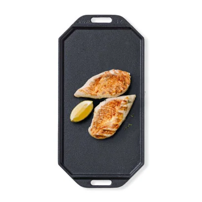 Pan Gietijzer Dubbelzijdig Gebruik met Beukenhout Serveerplank 16,5 cm