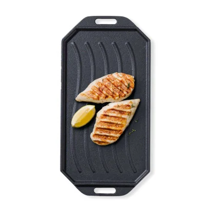 Pan Gietijzer Dubbelzijdig Gebruik met Beukenhout Serveerplank 16,5 cm