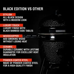 Yakiniku Large Kamado incl. Pro set (Black edition) BBQ 19 inch met Onderstel & Zijtafels