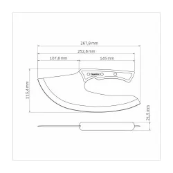 Churrasco Black Mes Multifunctioneel 25 cm
