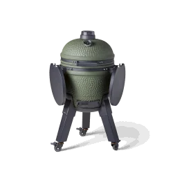 Moddern - Kamado Green incl. pedestal, side-table, aluminium wood-look legs & wheels